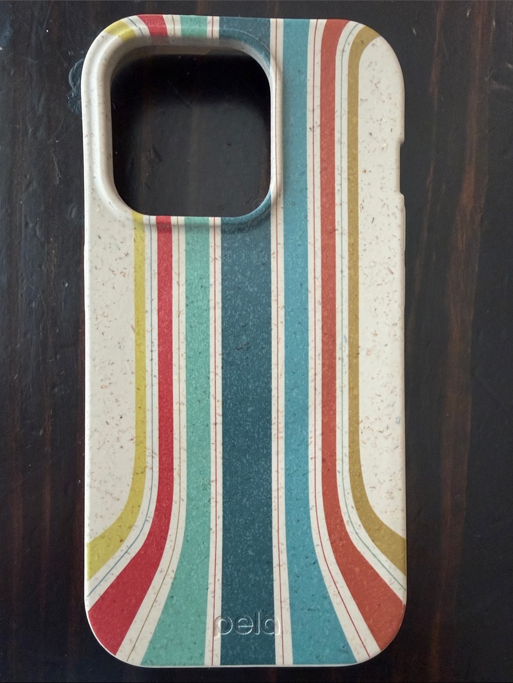 Pela London Fog Retro Lines Eco iPhone 15 Pro Case - Multicolor Stripe NWT
